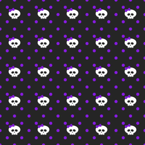 Violet dots with skulls over dark background — Stock Photo, Image