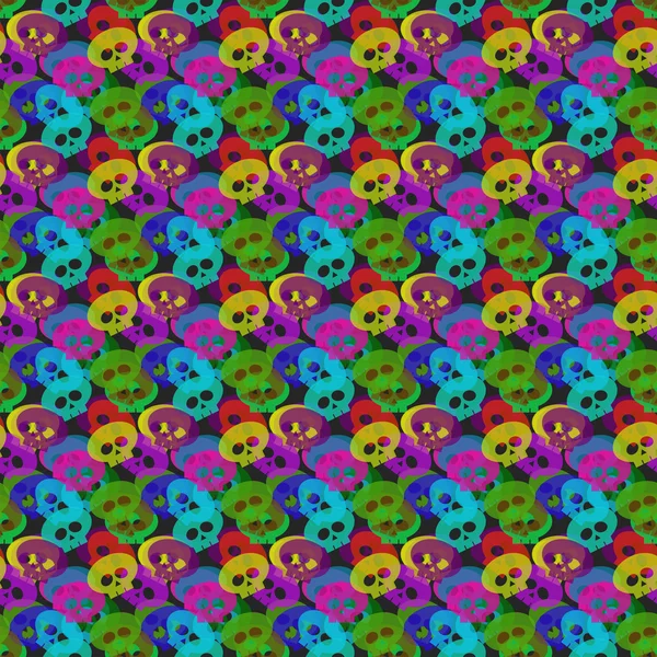 Colorful transparent skulls over dark background — Stock Photo, Image