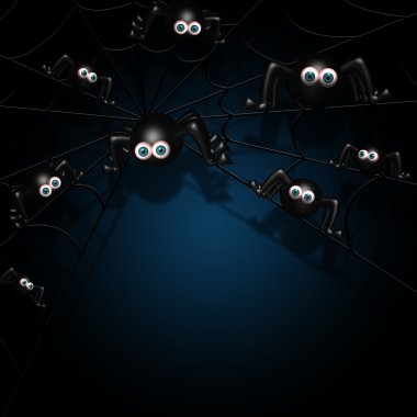 örümcek ağı yer için metnin üzerinde karanlık ile Halloween örümcekler