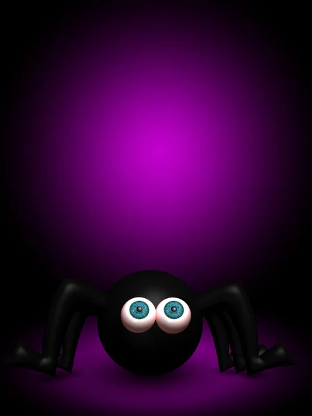 Halloween spider with place for text over dark — Stock Photo, Image