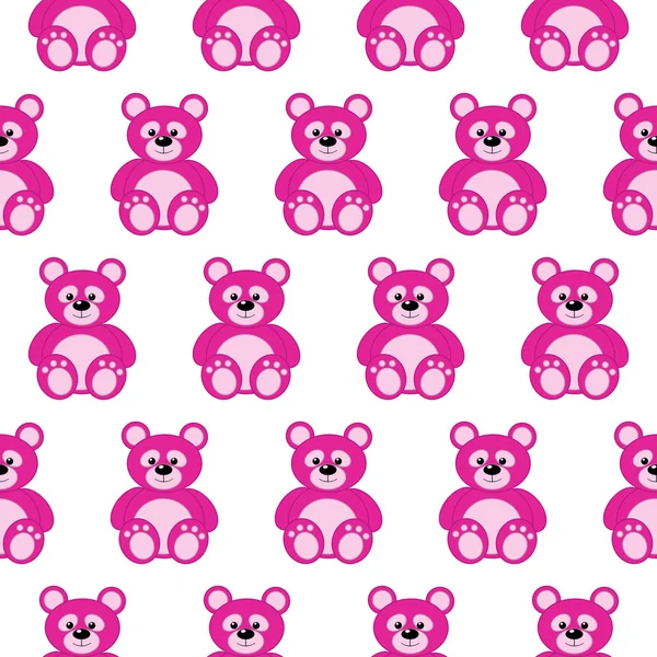 seamless pattern with pink teddy bears