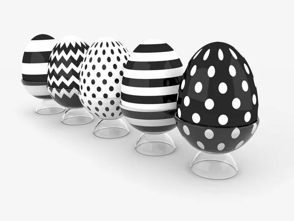 Σειρά των 3d Πασχαλινά αυγά σε rack — Φωτογραφία Αρχείου