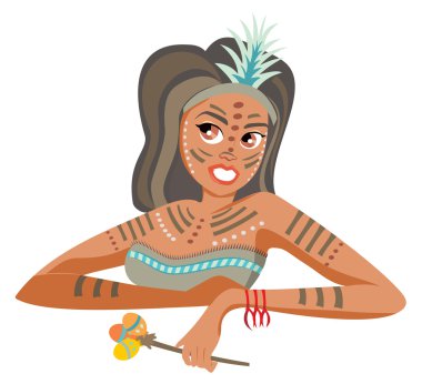 Geleneksel boyalı kadın