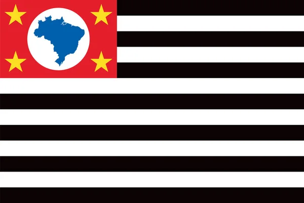 Vektor Brasilianische Sao Paulo Flagge — Stockvektor