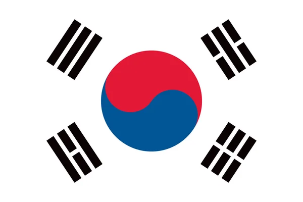 Sydkorea flagga — Stock vektor