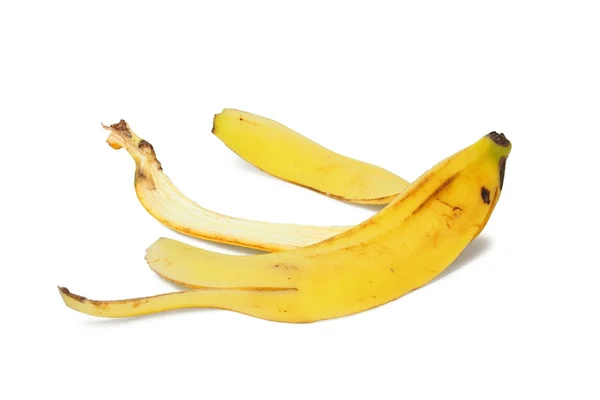 Banana peel on white background — Stock Photo, Image