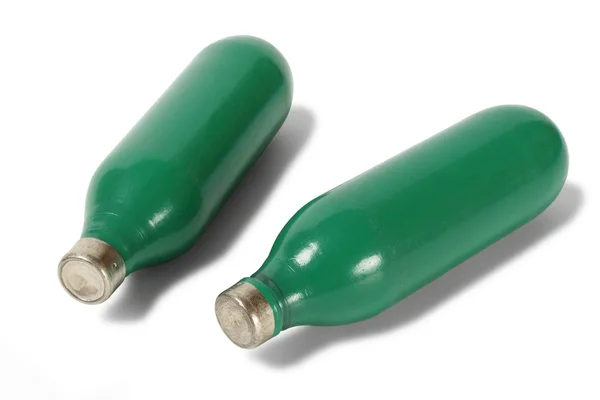 Soda cartridges on white — Stock Photo, Image