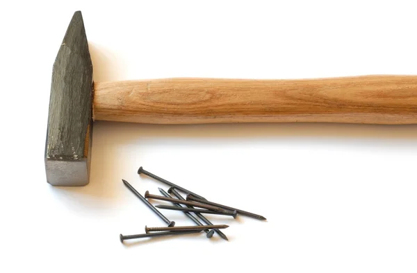 Hammer and Nails — Stock Photo, Image