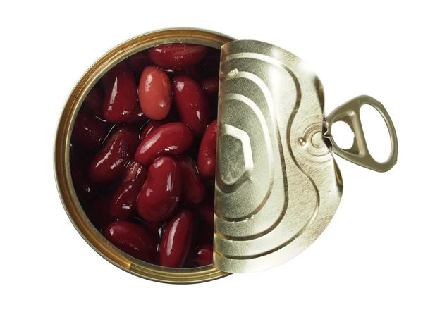 Canned red bean on white — Stock Photo, Image