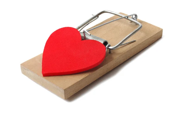 Mousetrap with heart — Stock Photo, Image