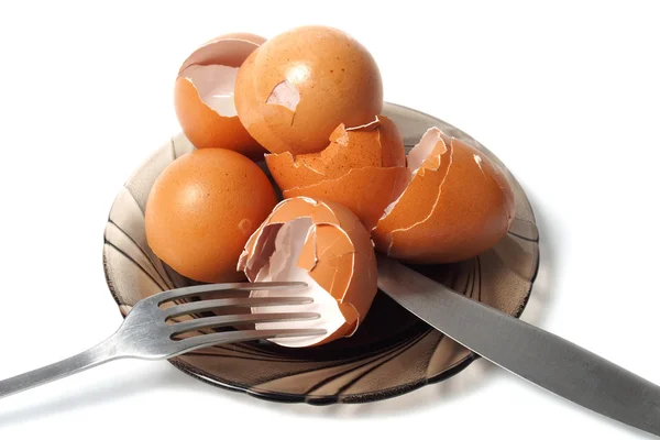 Dish with egg shells — Stock Photo, Image