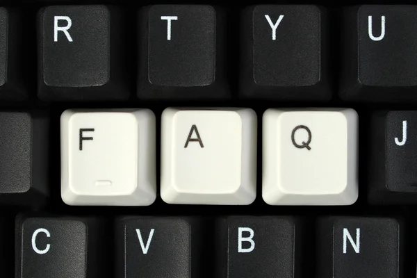 FAQ on keyboard — Stock Photo, Image
