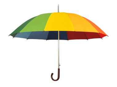 Gökkuşağı şemsiyesi beyaz arkaplanda izole