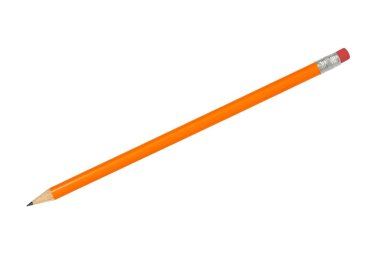 turuncu beyaz zemin üzerine izole kalem.