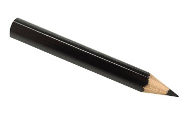 Beyaz arkaplanda izole edilmiş kısa ve kalın siyah kalem