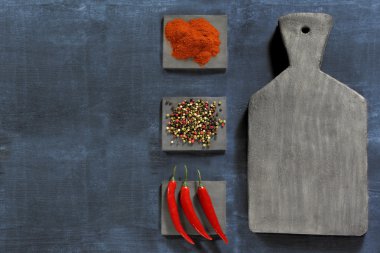 Baharat, pul biber ve karabiber ile arka plan