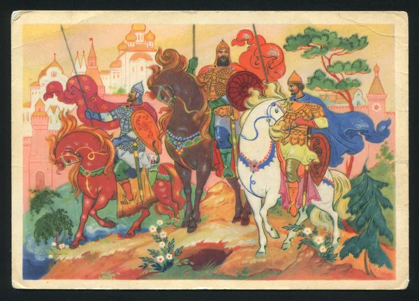 Palekh minyatür kartpostal — Stok fotoğraf