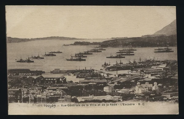 Toulon harbor postcard printed by France — Stock Photo, Image