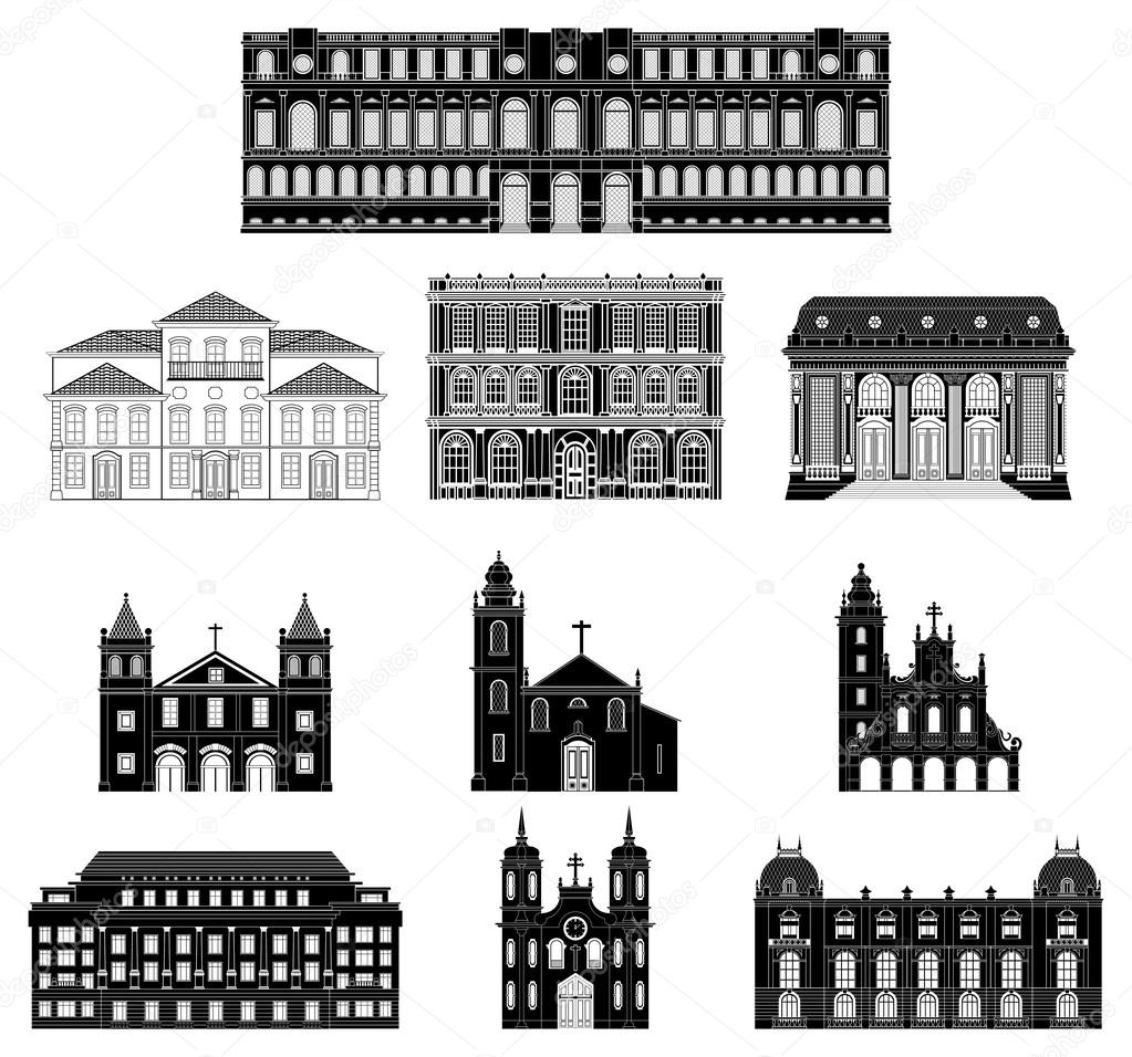Vector illustration old architecture
