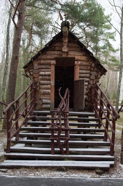 Vecchia casa in legno nel bosco — Foto Stock