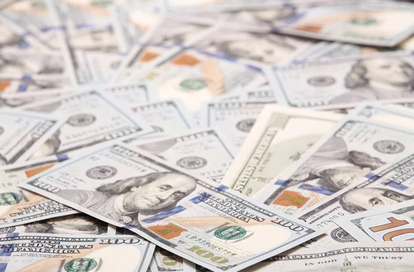 Textuur van honderd Amerikaanse dollar biljetten — Stockfoto