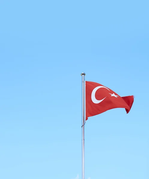 Turkish flag against sky background — Stock Photo, Image