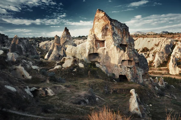 Ancient stone houses of Cappadocia — Stock Photo, Image