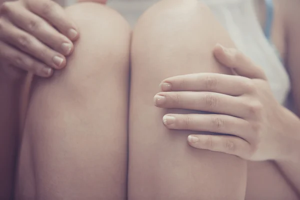 Leg massage. Close-up view — Stock Photo, Image