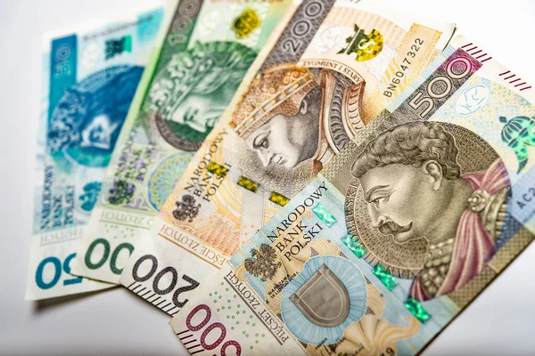 Dinheiro Notas Papel Polonês — Fotografia de Stock
