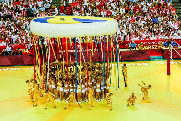 GARANTIA, POLÓNIA - 30 DE AGOSTO: Campeonato Mundial de Futebol Masculino, Cerimônia de Abertura, Varsóvia, 30 de agosto de 2014 — Fotografia de Stock