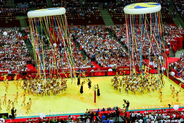 WARSAW, POLAND - AUGUST 30 : Men's World Championship, opening ceremony, Warsaw, 30 August 2014 — Stock Photo, Image