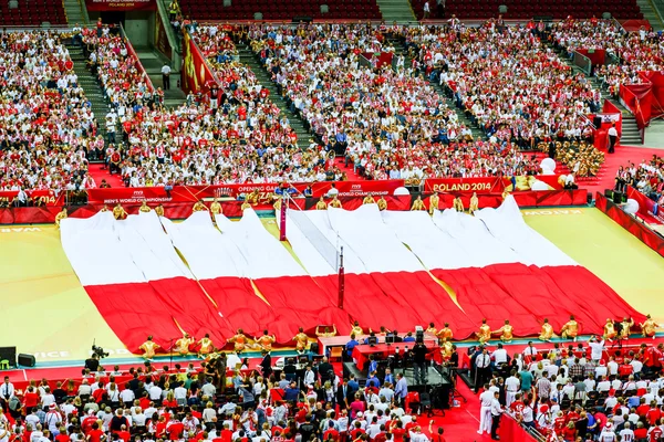 WARSAW, POLONIA - 30 de agosto: Campeonato Mundial Masculino, ceremonia de apertura, Varsovia, 30 de agosto de 2014 —  Fotos de Stock
