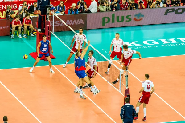 WARSAW, POLAND - AUGUST 30 : Volleyball Men's World Championship opening game Poland-Serbia, Warsaw, 30 August 2014 — Stock Photo, Image
