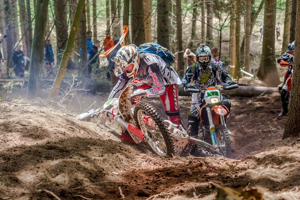 Motocross piloto na corrida de rodeio Drapak — Fotografia de Stock