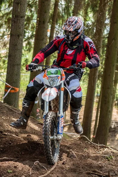 Motocross piloto na corrida de rodeio Drapak — Fotografia de Stock