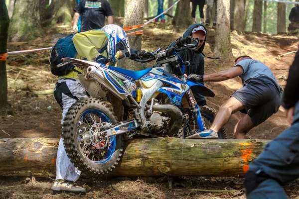 Motocross piloto na corrida de rodeio Drapak — Fotografia de Stock