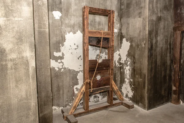 Guillotine in the museum of torture — Stock Photo, Image