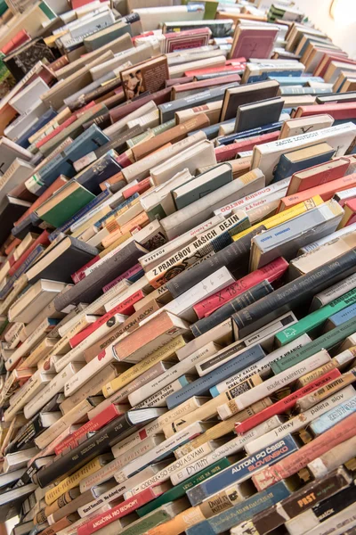 Prague, Czech - October 02, 2015 - Books well built in central Library of Prague, Czech Republic. On the construction of the installation took about 5000 books Stock Picture