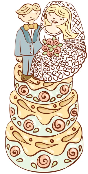 婚礼蛋糕 — 图库矢量图片#
