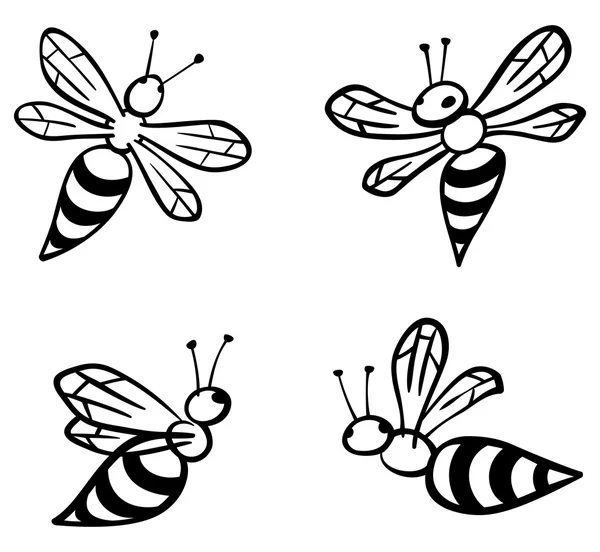 Set of bees — Stock Vector