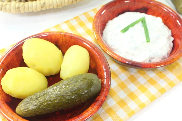 Potatoes and curd — Stock Photo, Image