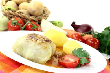 Stuffed cabbage with potatoes clipart