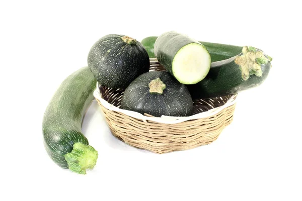 Mixed Zucchini in a basket — Stock Photo, Image