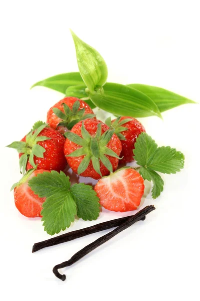 Vanilla with strawberries — Stock Photo, Image