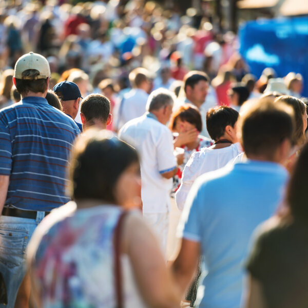 People walking on the city street.