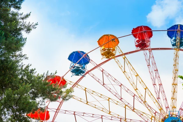 Ferris wheel in the green park — Stock Photo, Image