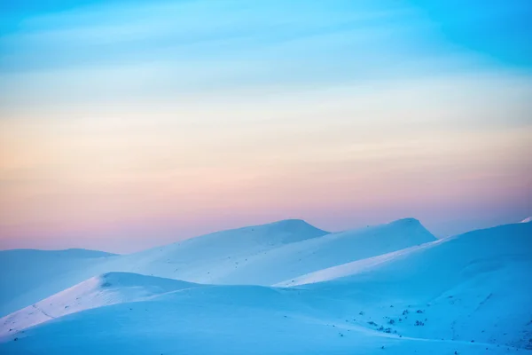 Landscape with sunset over hills — Stock Photo, Image