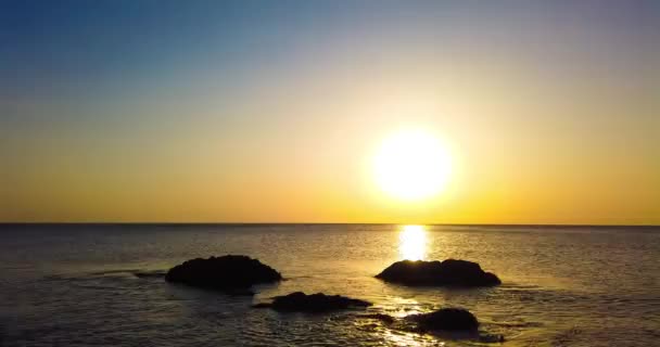 Timelapse Lapso Movimento Belo Pôr Sol Dramático Sobre Mar Oceano — Vídeo de Stock