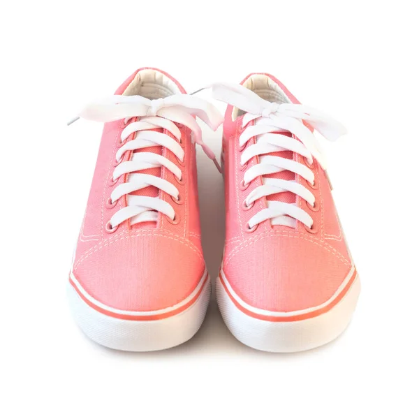 Casual Rosa Skor Sneakers Isolerade Vit Bakgrund — Stockfoto