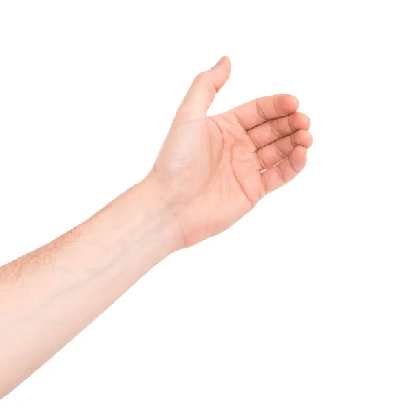 Hand Holding Something Isolated White Background — Stock Photo, Image